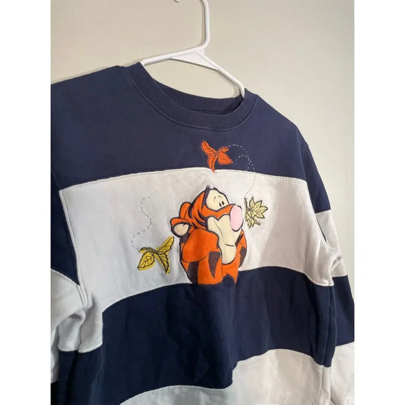 Vintage 90s Pooh 100 Acres Collection Tigger Striped Crewneck Sweatshirt - Picture 3 of 9